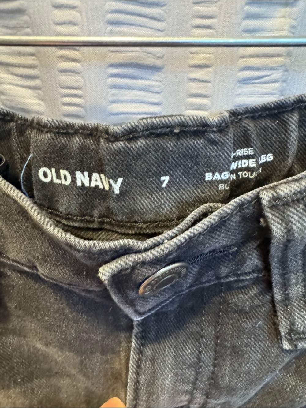 Old Navy girls size 7 High-Rise Baggy Wide-Leg jeans washed black/charcoal - Picture 3 of 3